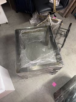 Glass And Brass Side Table