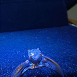 14kt White Gold Size 6.5 Natural Diamond Solitaire Engagement Ring 4 mm Round cut