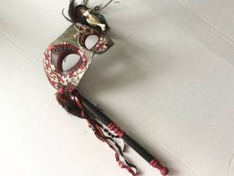 Handheld Halloween Party Venetian Masquerade Mask Half Face Costume