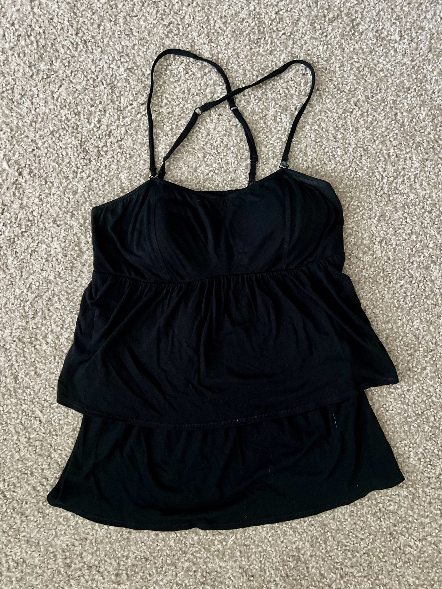 Black Tiered Tank Top