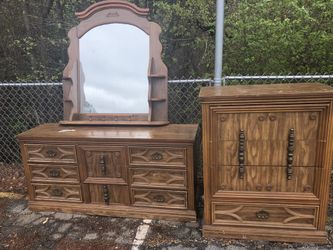 Dresser and mirror and Chess