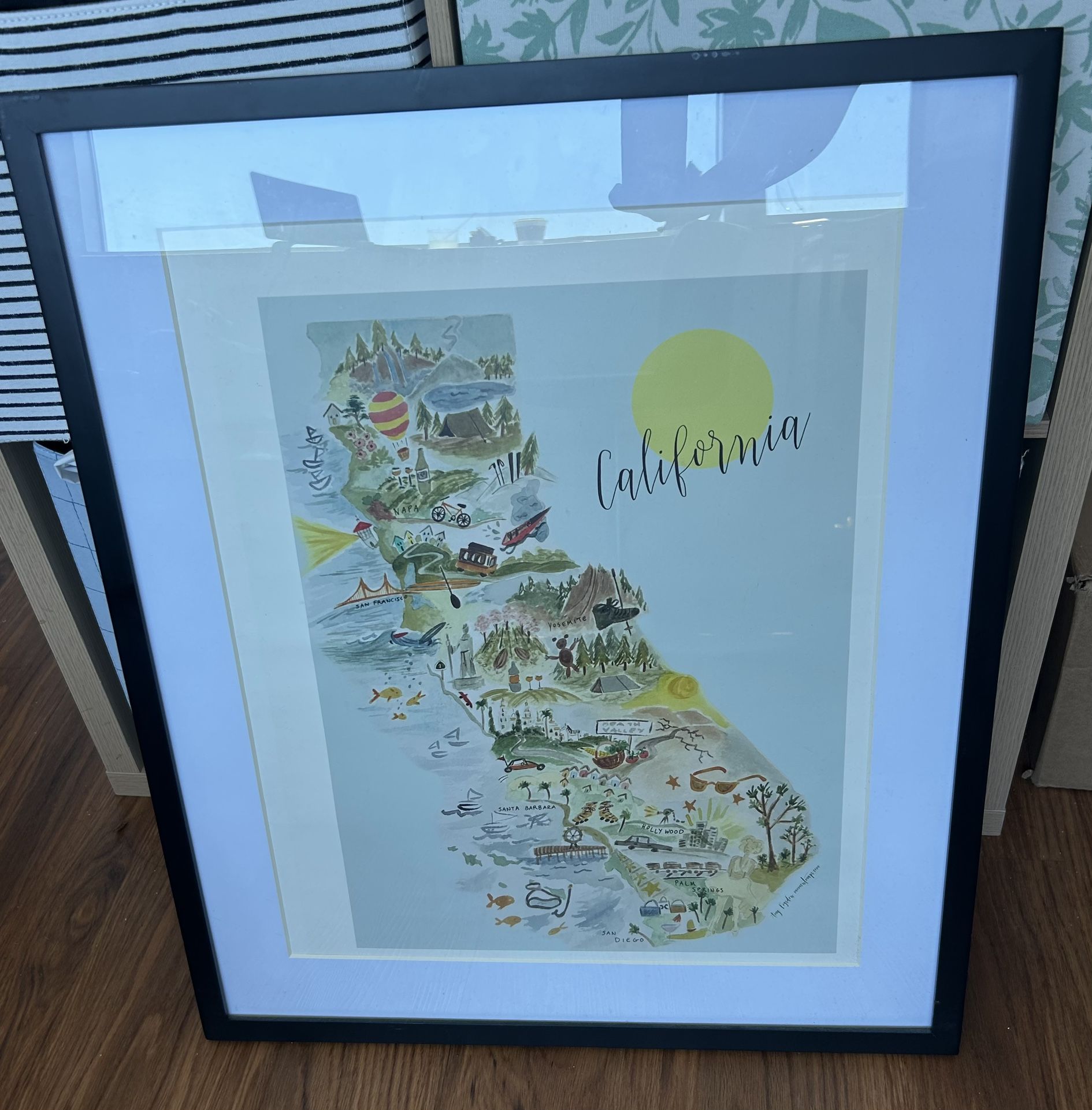California State Graphic In Frame