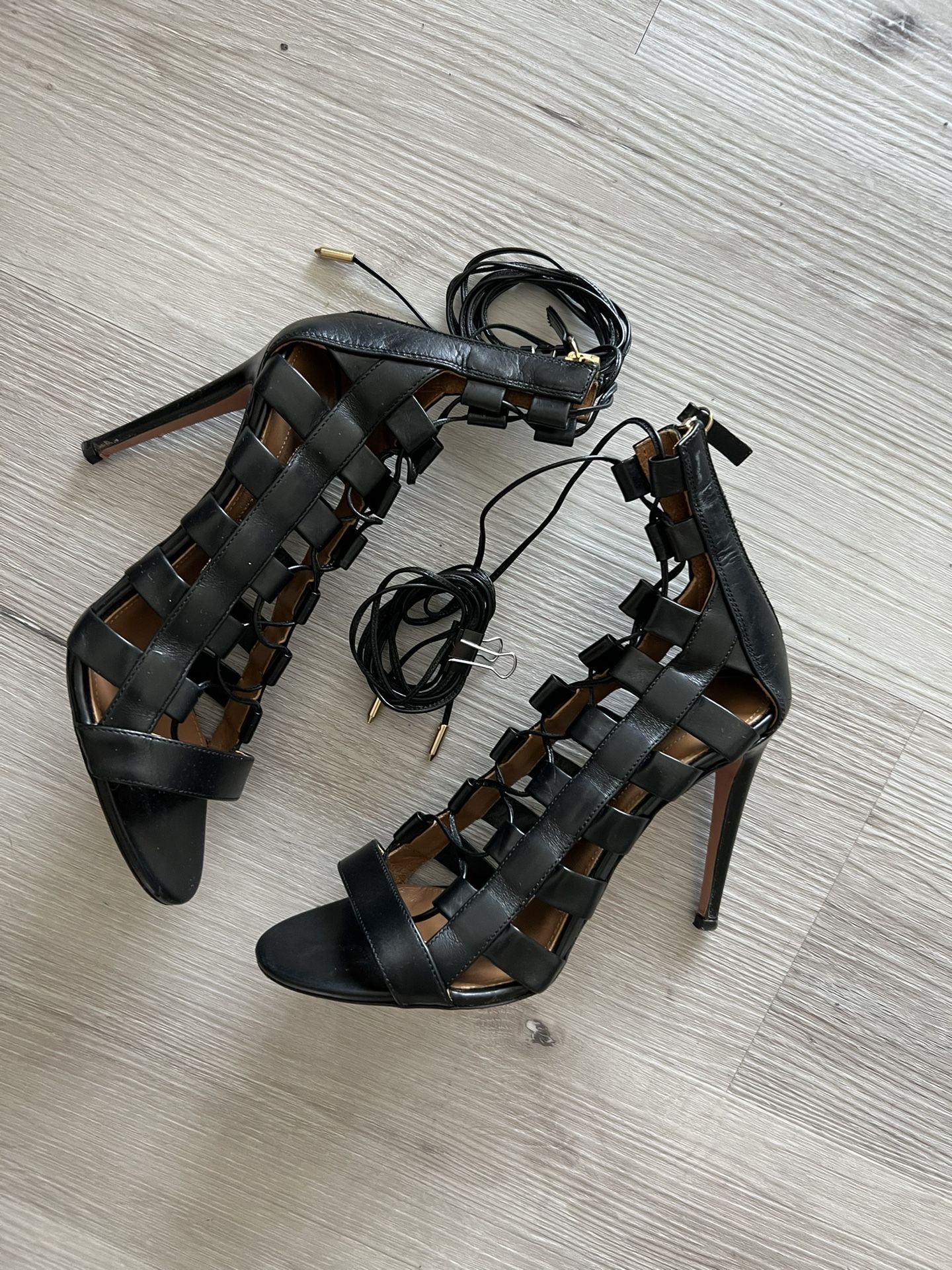 Aquazzura Leather Cage Heels 36.5 