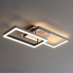 Modern Chandeliers Ceiling Light,LED Square Chandelier 32W Semi Flush Mount Ceiling Lamp Geometric Linearing Indoor for Kitchen Bedroom Office Living 