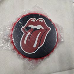 Rolling Stones Rock Music Band Lips Bottle Cap Metal Sign 