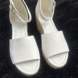 New Women’s Mark Fisher White Platform Espadrilles 