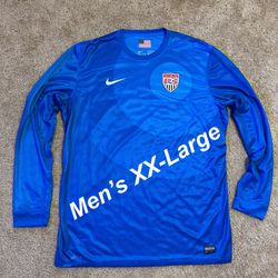 WORLD CUP NIKE FC / USMNT USA Team Country FIFA VAPOR like Long Sleeve SOCCER Jersey Futbol Kit / Men’s XX-Large XXL 2XL / Excellent Condition! / Blue