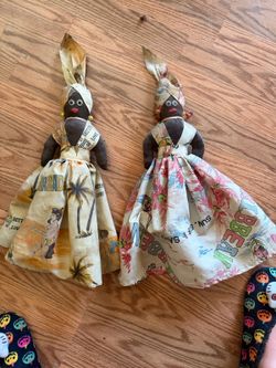 Vintage Caribbean Souvenir Cloth Dolls – Set of 2