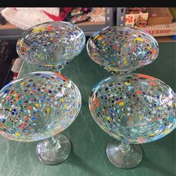 Set Of 4 Mexican Margarita Glasses