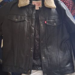 Boys Levi Leather Jacket Size 10-12