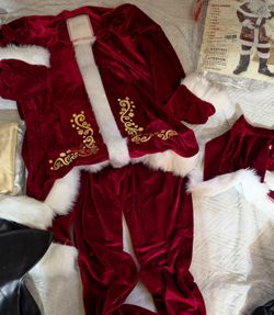 New Kids Christmas Santa Claus Costume – 12-Piece Set, Red