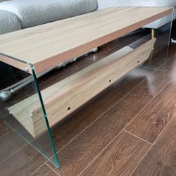 SoHo Coffee Table With Shelf, Tempered Glass Side