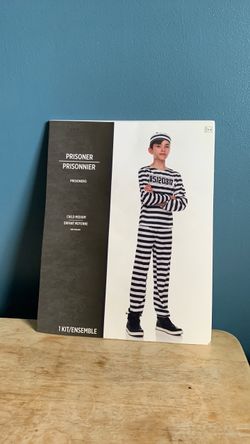 HALLOWEEN PRISONER CONVICT KIDS SIZE MEDIUM COSTUME
