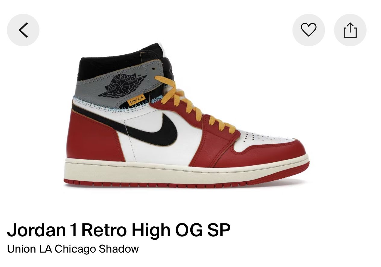 Jordan 1 Retro High OG SP Union LA Chicago Shadow