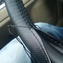 Steering Wheel Cover (Microfiber leather)Hand Sewing DIY Car Steering. We have different colors and sizes 🔥$19🔥only .