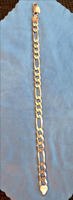 925 Italy Sterling Silver Figaro Bracelet 8" – Genuine Italian Silver