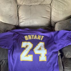 American Kobe Bryant tee shirt  24  purple and gold  size medium  Adidas