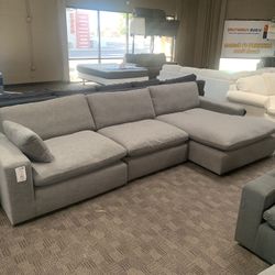 Grey Cloud Feather Sectional Couch