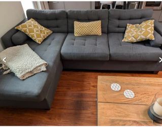 2-Piece Reversible Sectional Sofa - Charcoal Gray - $120 (Culver City)