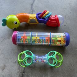3 X Baby Toy - Rattles - Rainmaker 