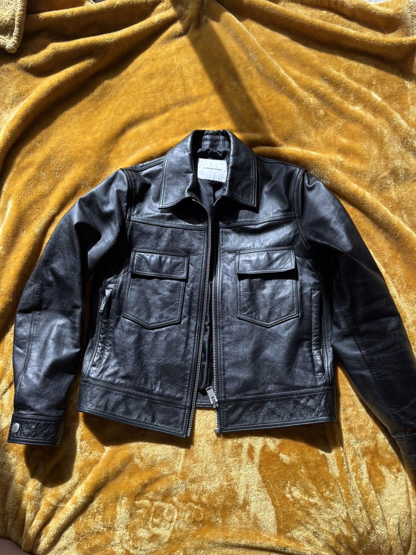Flaneur Homme Moto Leather Jacket