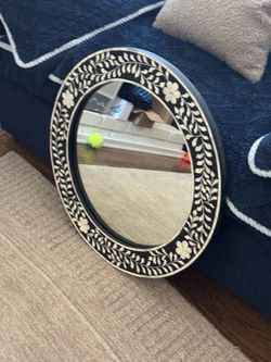 Handmade Bone Inlay Wooden mirror from India