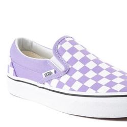 Vans Unisex Adult Classic Slip-On Checkerboard Sneakers M10.5W12 Violet/White