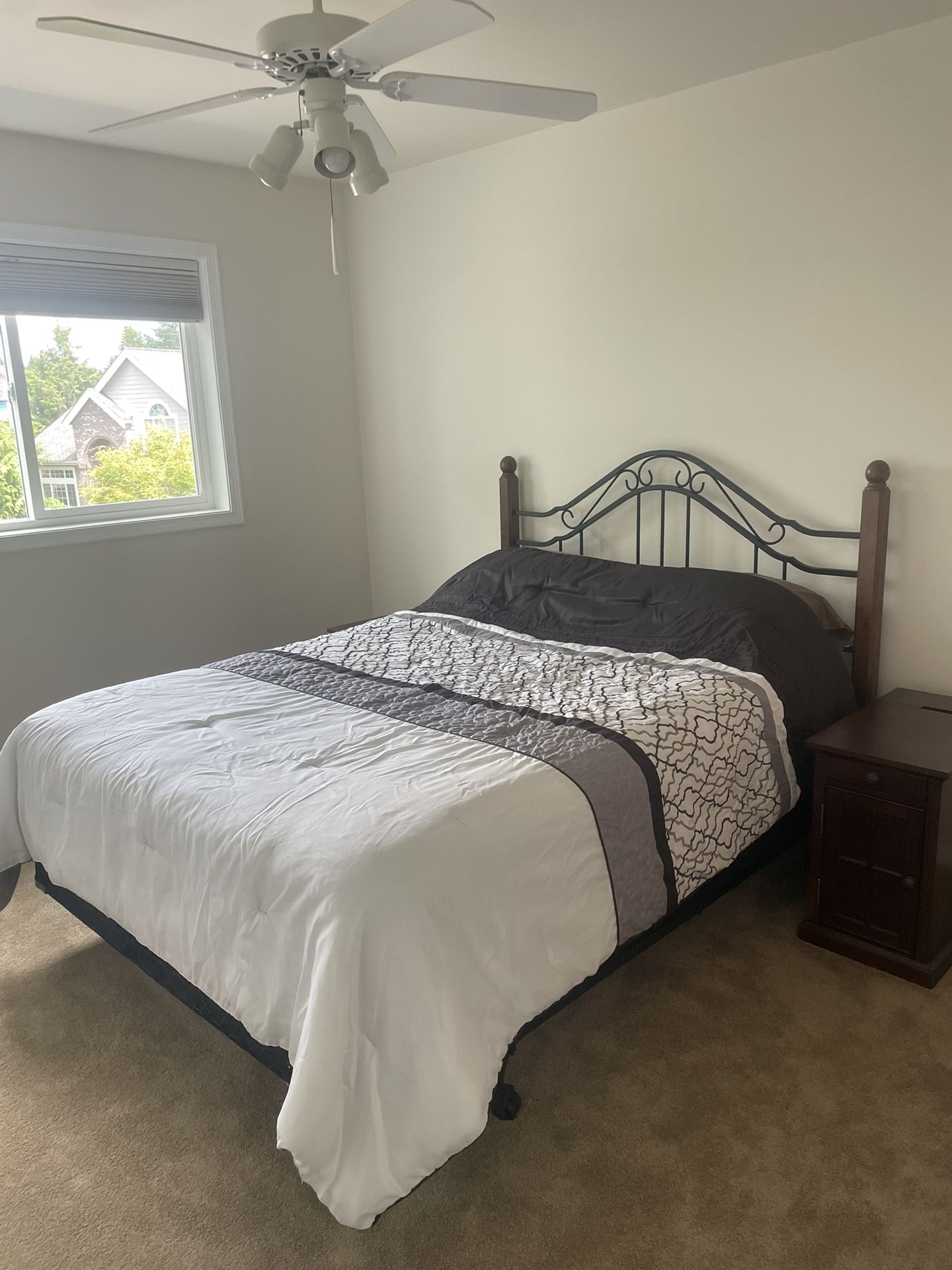 Queen Mattress, Box springs, Frame, And Headboard- $300