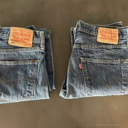 Men’s Levi’s 501 Button Fly Jeans Size 32 X 32  Two Pair