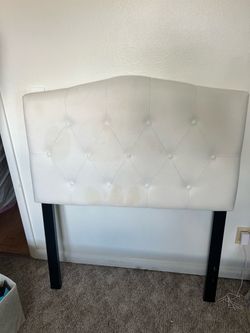 White Tufted Upholstered Headboard