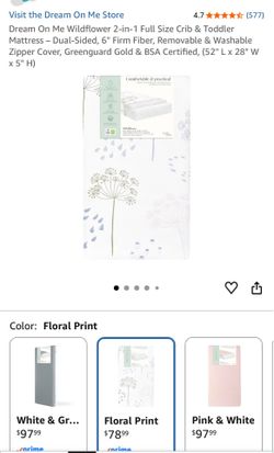 Crib mattress with 3 cotton fitted sheets