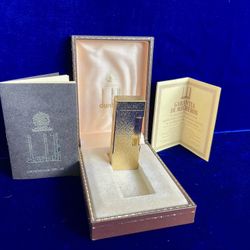 Vintage Bark Gold Dunhill Lighter Rollagas Super Mint Condition Works 1 Year Warranty 