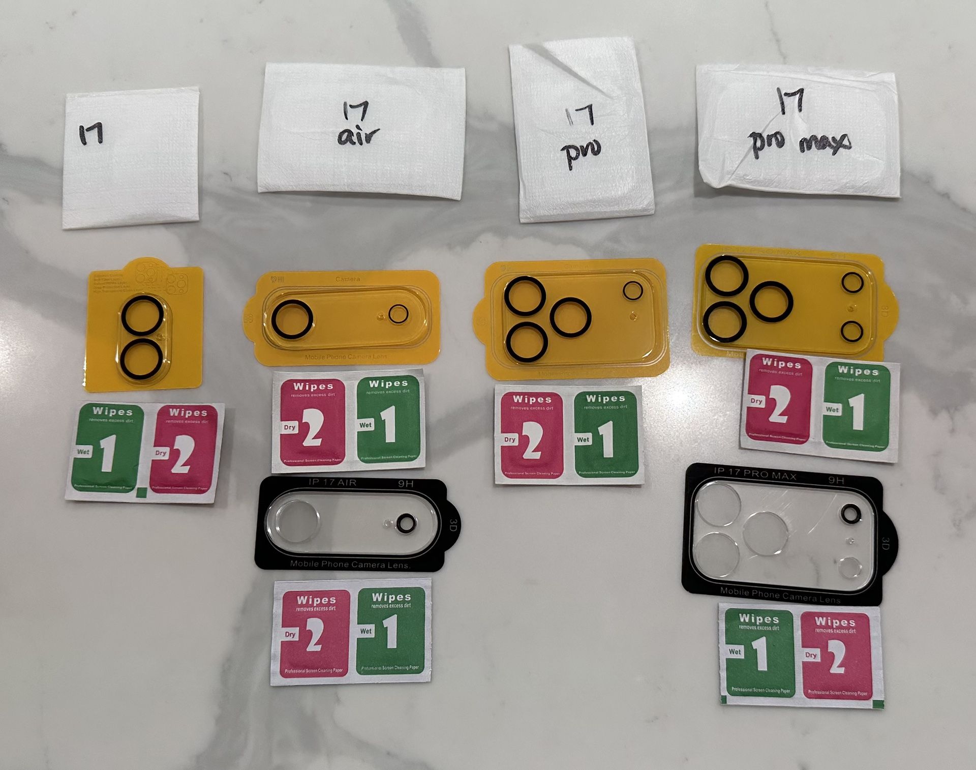Iphone 17, Air, Pro, Pro Max Camera Lens Protectors