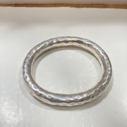 925 Sterling Silver Hammered Chunky Bracelet 