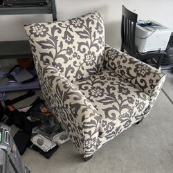 ASAP PICKUP White Gray Pattern Accent Chair