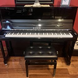 K300, 48” Upright Ebony Rare NICKEL HARDWARE, 5 Year  Warranty Perfect Condition