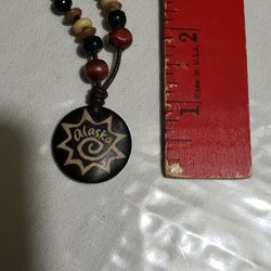 alaska engraved souvenir adjustable leather necklace