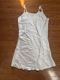 White Satin Slip Lingerie Dress