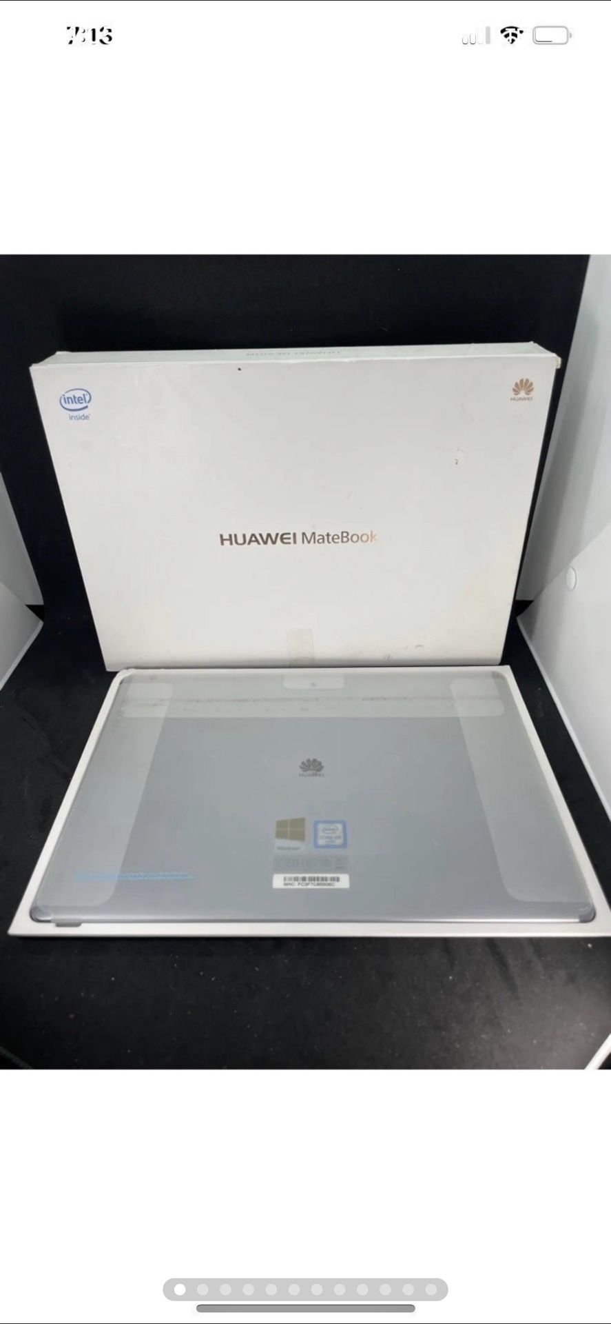 Huawei MateBook HZ-W19 M5 6Y54 4GB Memory 128 GB SSD 12" Touch Screen Not Workin