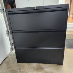 Black 3 Drawer Filing Cabinet 