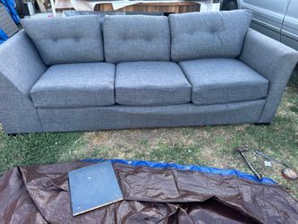 Gray 3-Seat Sofa – Sturdy with Minor Cosmetic Wear