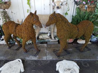 Horses Topiary Framed with Mossed