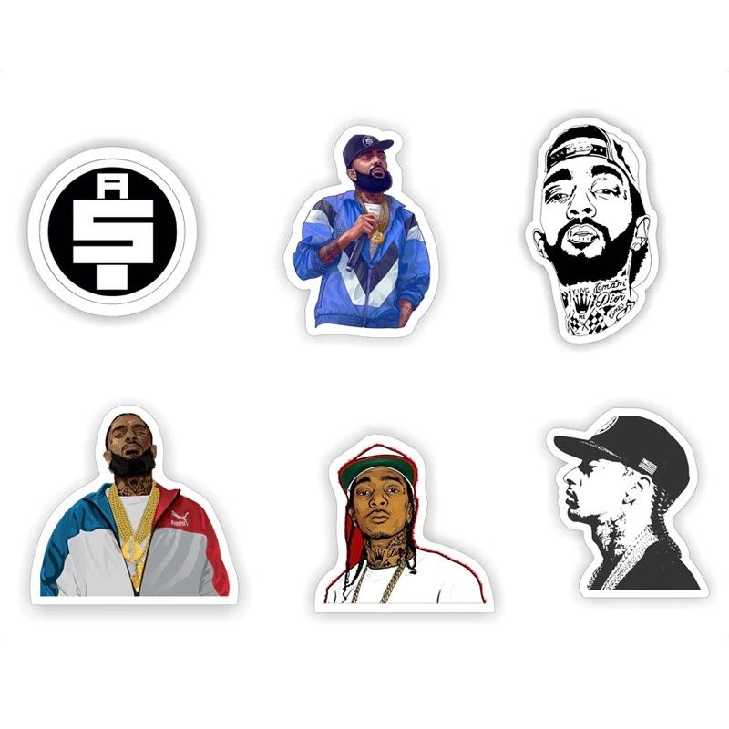 6 Pieces Nipsey Hussle All Money In The Marathon Continues Vinyl Decal Stickers