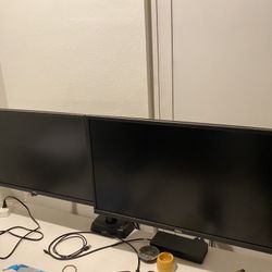 2x Dell 27" Monitors with Varidesk Dual Monitor Mount