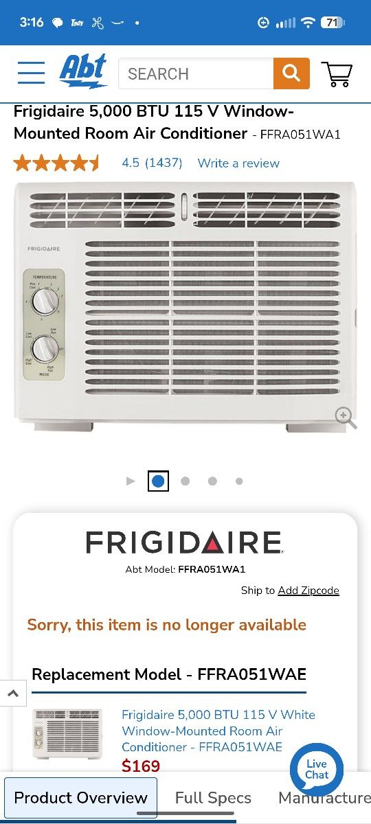 Frigidaire Air Conditioner Window Unit