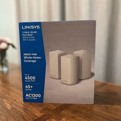 Linksys 3 Pack Dual Band Whole Home WiFi 5 System