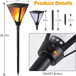 Pair Of Solar Torch Lights