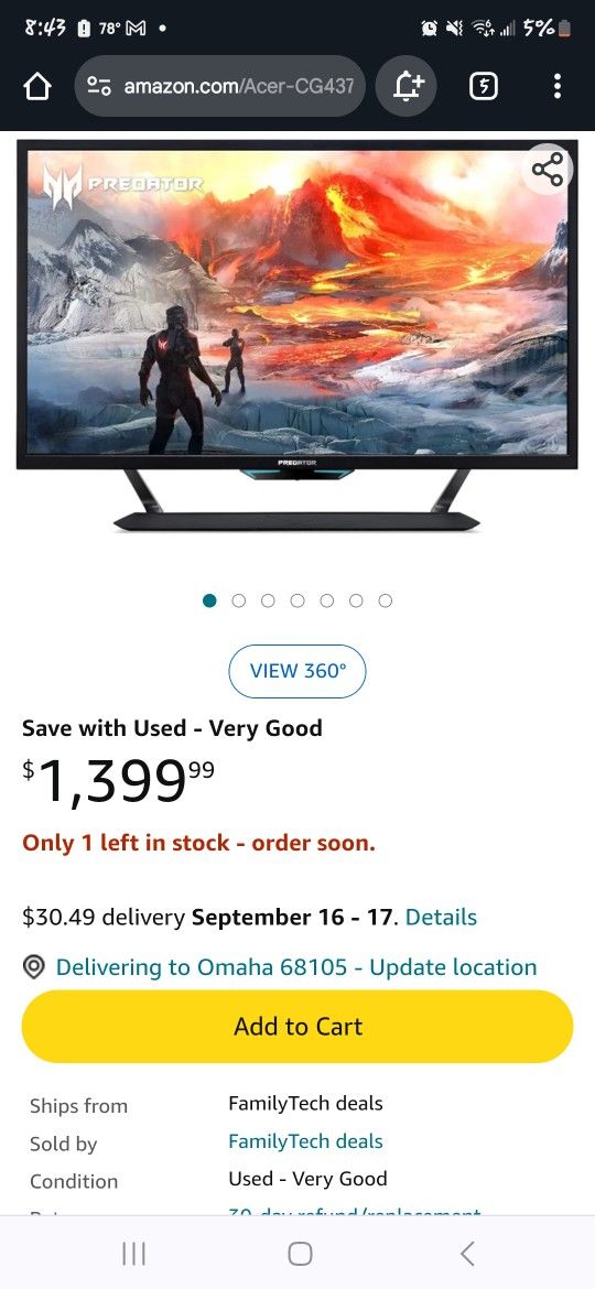 Acer Predator 43'