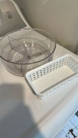 Lazy Susan and Small Basket For Storage