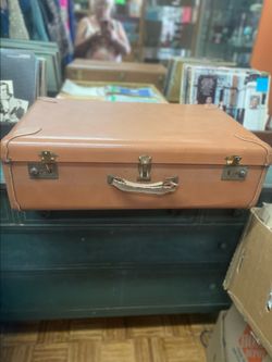 Vintage leather suitcase home decor